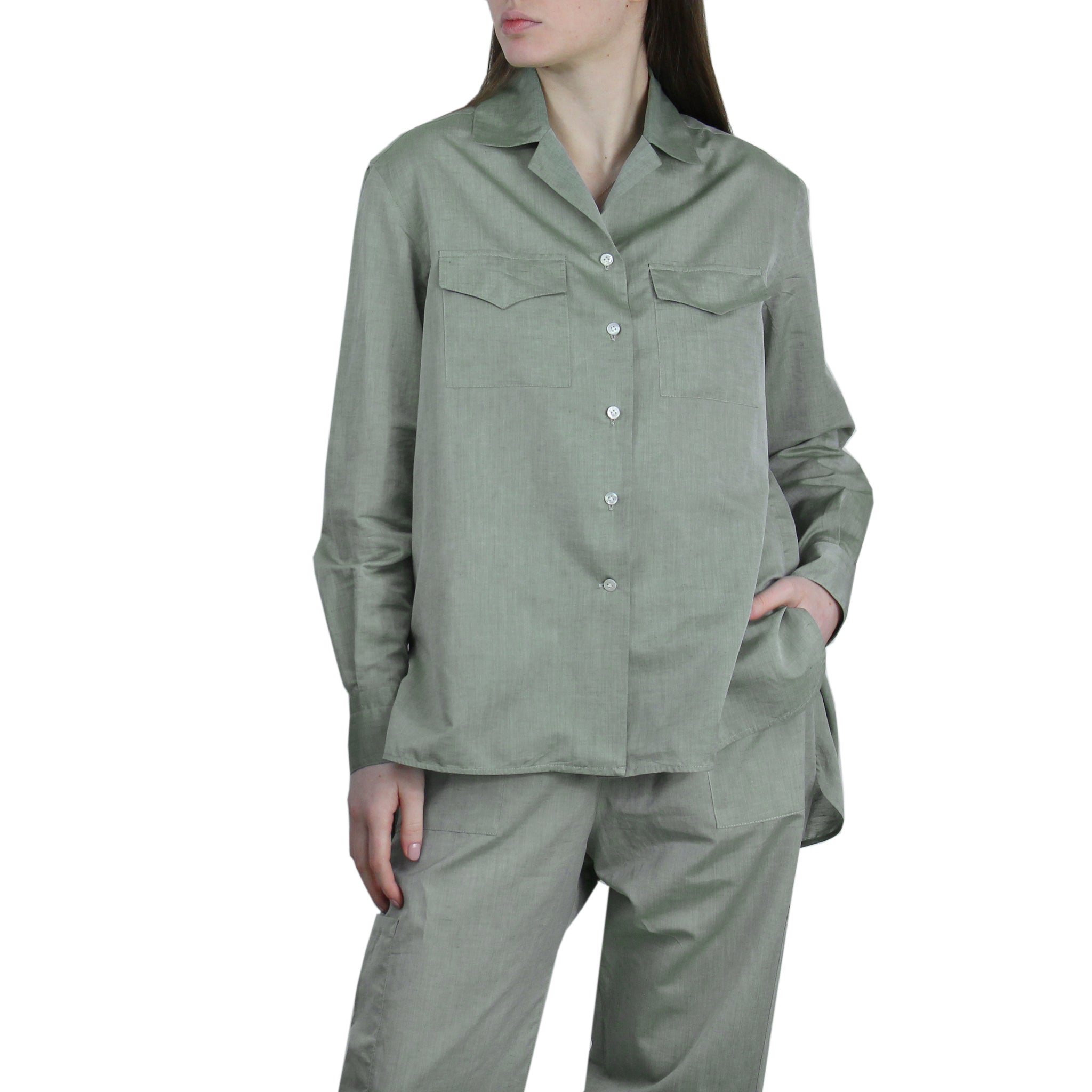 Carlo Riva women's linen and cotton pants and shirt suit