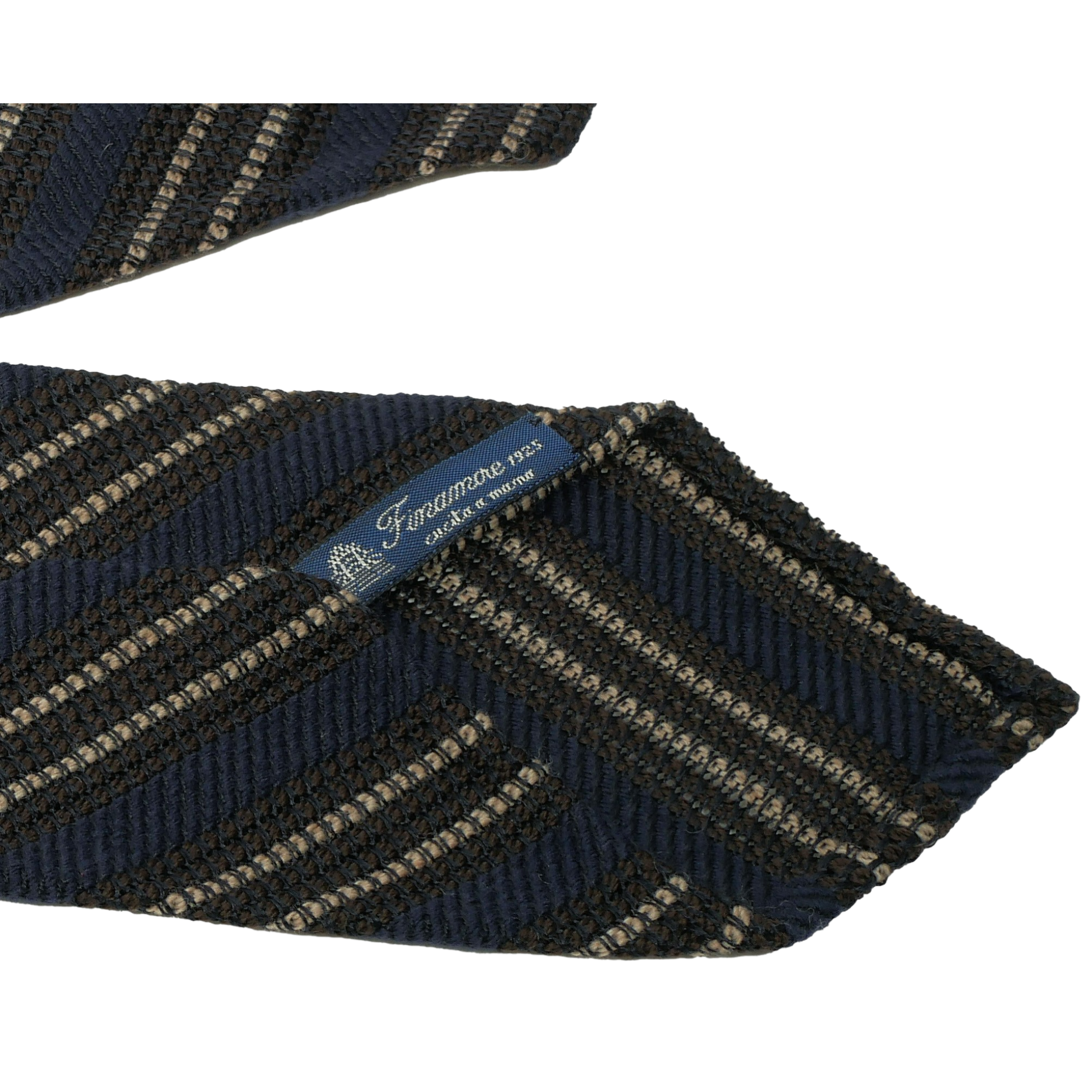 Anversa Regimental unlined tie wool silk grenadine blue or green