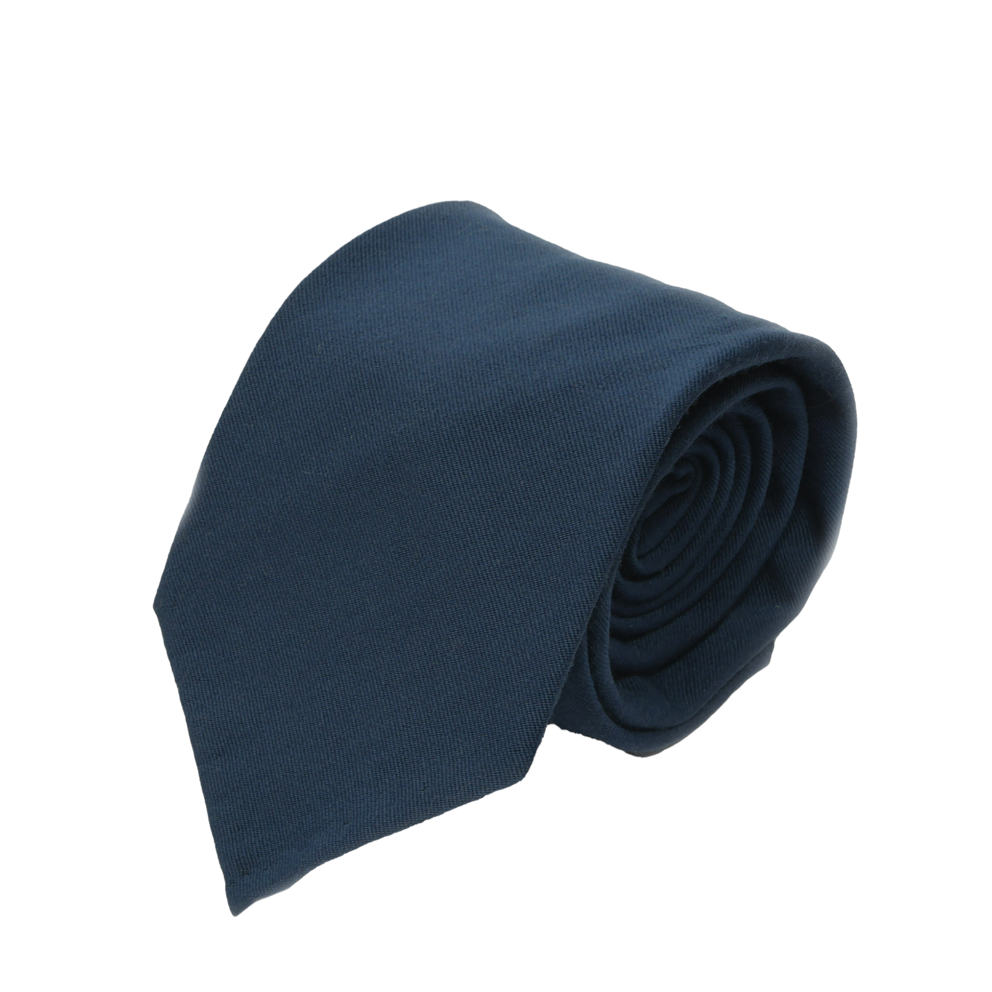 Cravatta sfoderata Anversa lana e cotone tinta unita blu medio o marrone