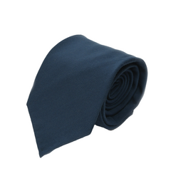 Unlined tie Anversa wool cotton medium blue or braun solid