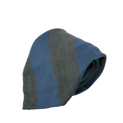 Regimental unlined Anversa tie silk and cashmere royal blu and grey