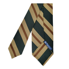 Anversa tie dark green background brown and sand stripes