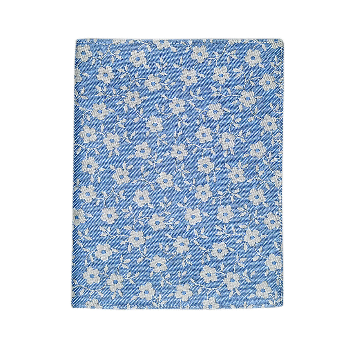 Document holder light blue background and white flowers. Finamore 1925