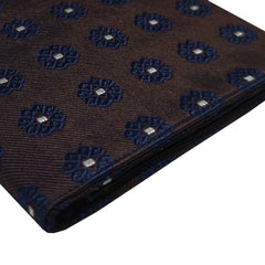 Portadocumenti fondo marrone con fiore blu