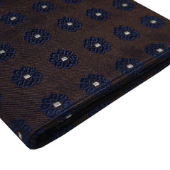 Brown background document holder with blue flower