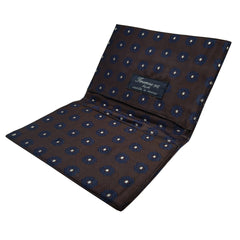 Portadocumenti fondo marrone con fiore blu