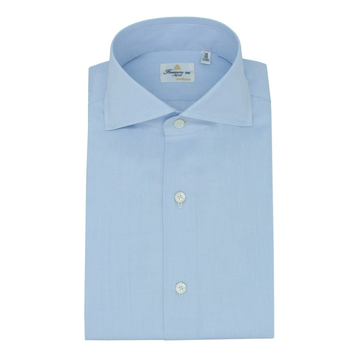 Exclusive classic tailored shirt handmade from Sea Island Celeste cotton