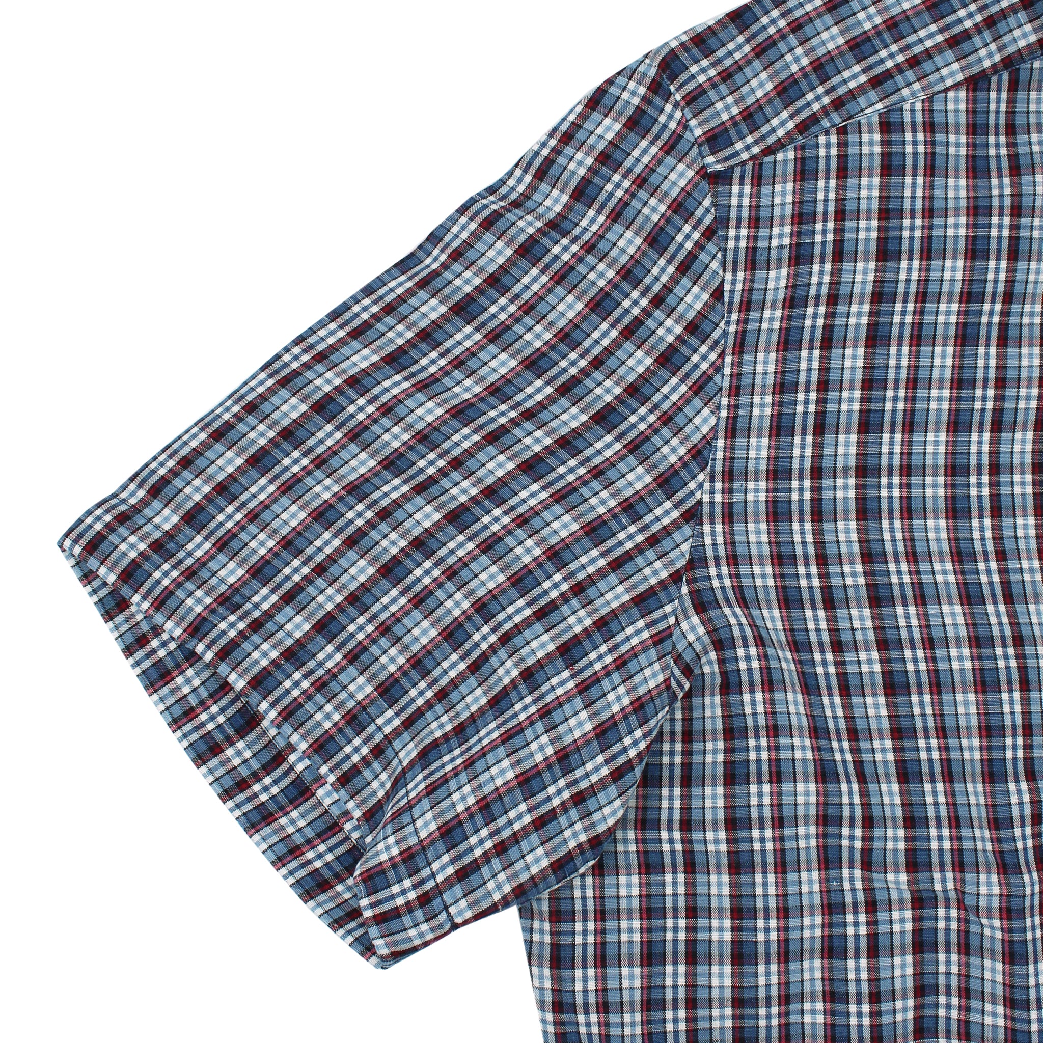 Giglio blue slim fit check shirt with short sleeves