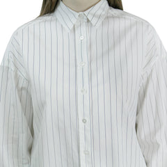 Women's white shirt with black stripes regular fit