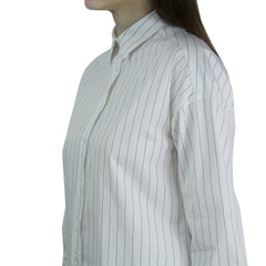 Camicia da donna bianca con righe nere vestibilità regolare