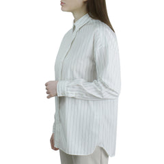 Women's white shirt with black stripes regular fit