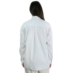 Camicia da donna bianca con righe nere vestibilità regolare