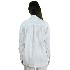 Women's white shirt with black stripes regular fit