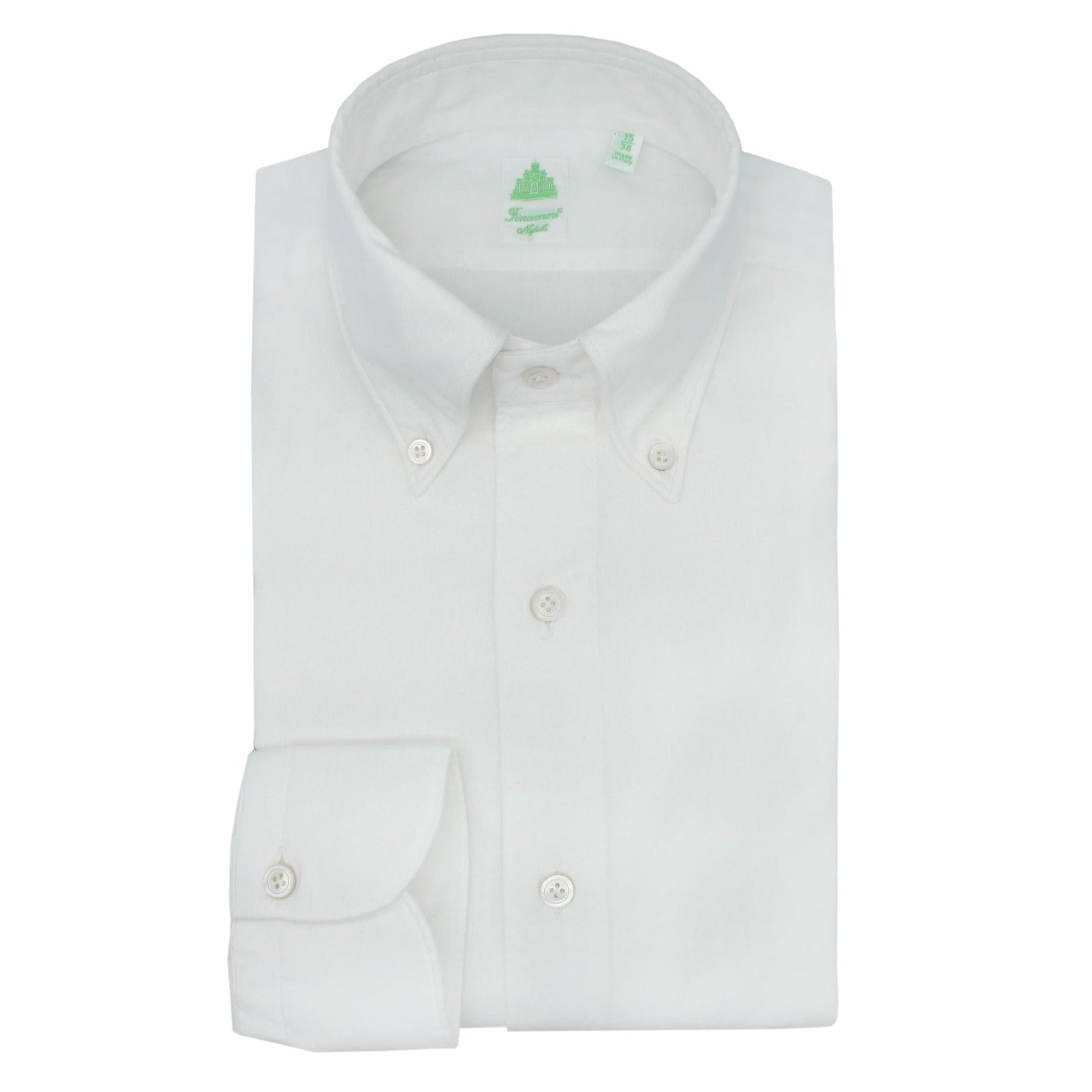 White Gaeta regular sport fit shirt with button down collar