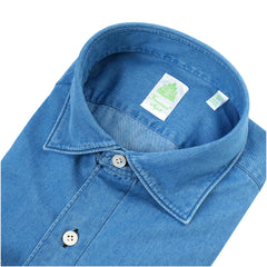 Camicia sportiva Tokyo slim fit denim bleach e stone