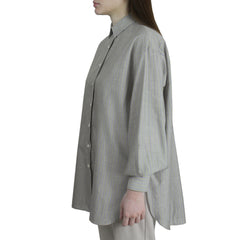 Camicia da donna over a righe in cotone e lino Carlo Riva