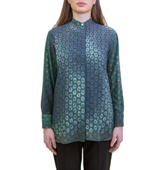 Women's shirt Delia green patterned bottom