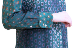 Women's shirt Delia green patterned bottom