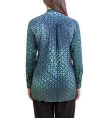 Women's shirt Delia green patterned bottom