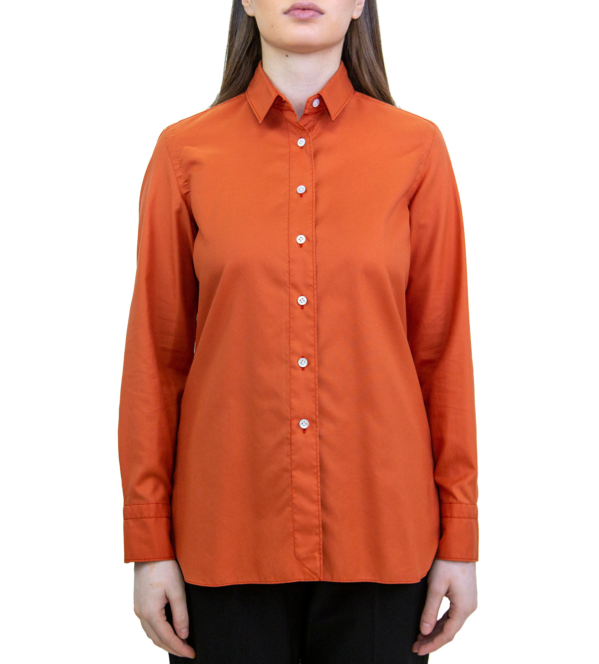 Women's shirt Ivana garment dyed orange