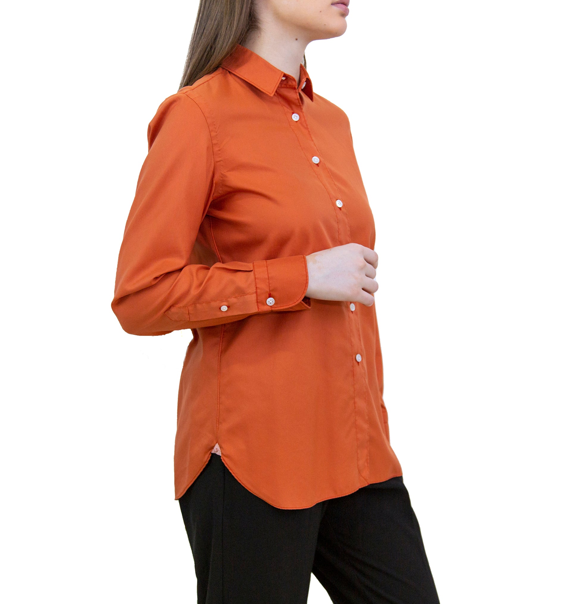 Women's shirt Ivana garment dyed orange