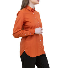 Women's shirt Ivana garment dyed orange