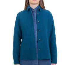 Finamore 1925 women's shirt in virgin wool enamel button placket