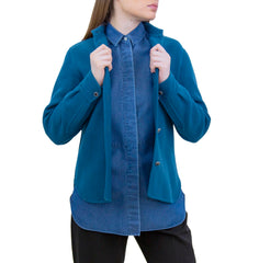 Ivana women's shirt in virgin wool enamel button placket
