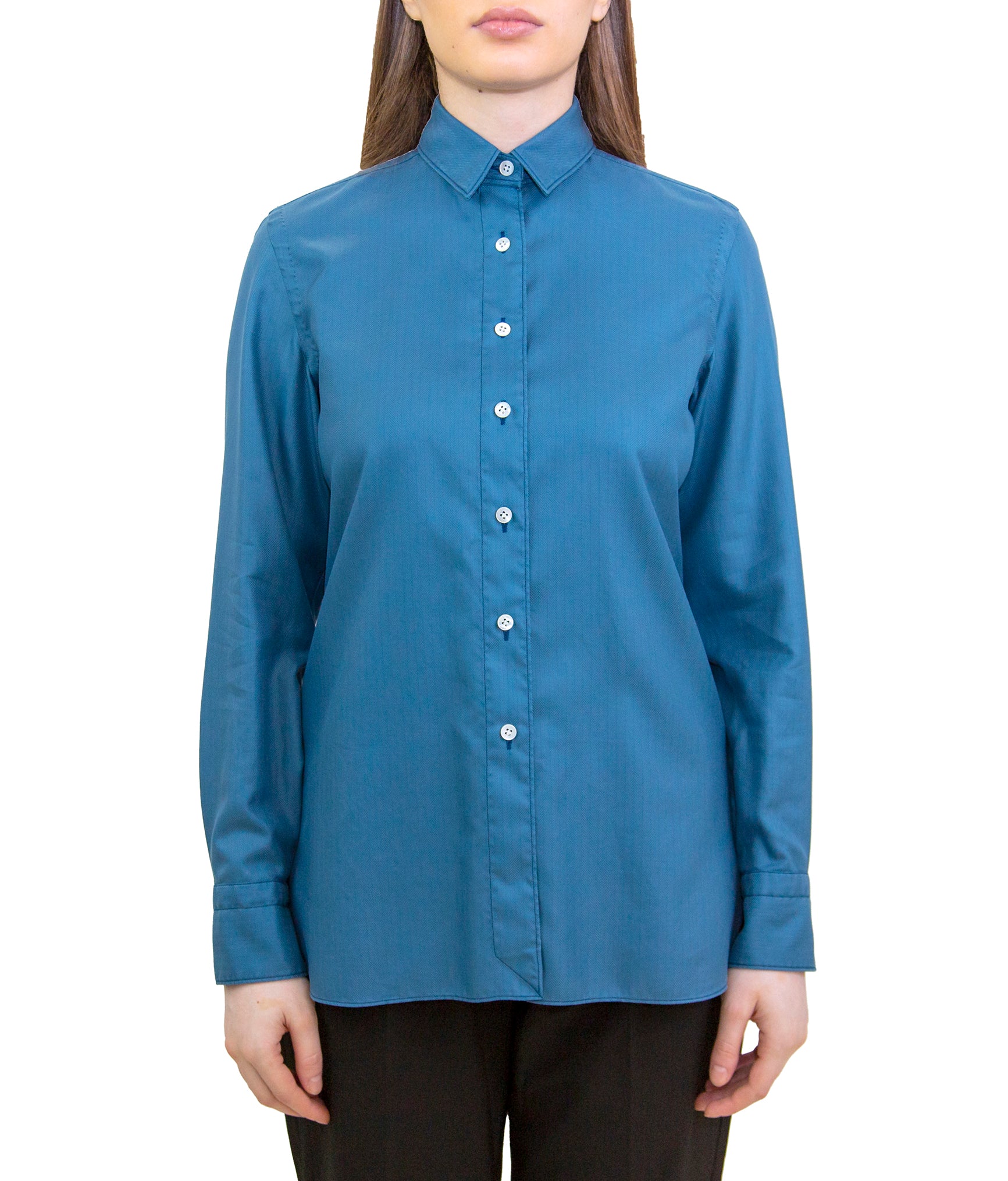 Ivana women's garment-dyed herringbone shirt