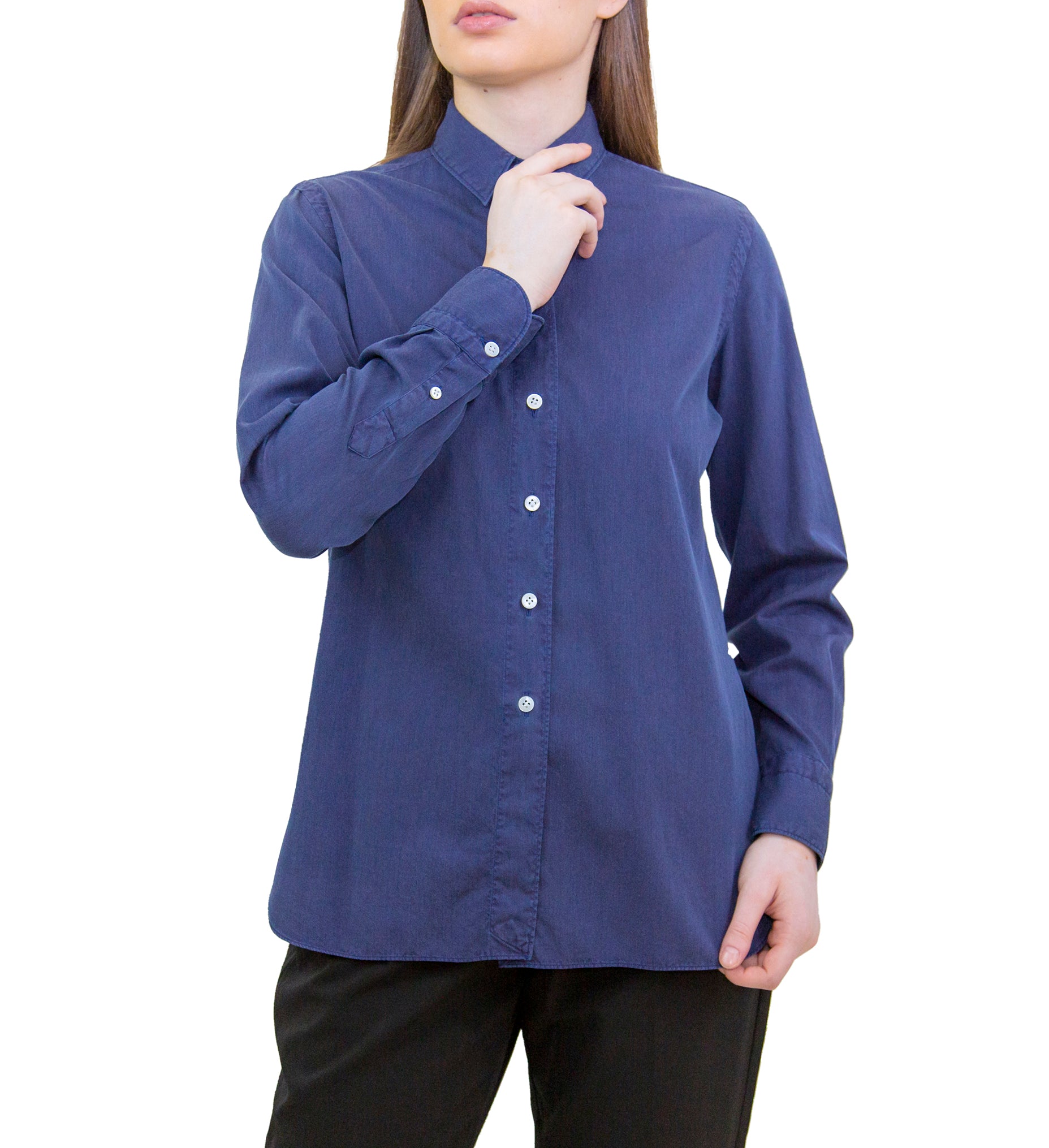 Camicia da donna Ivana tinta in capo blu
