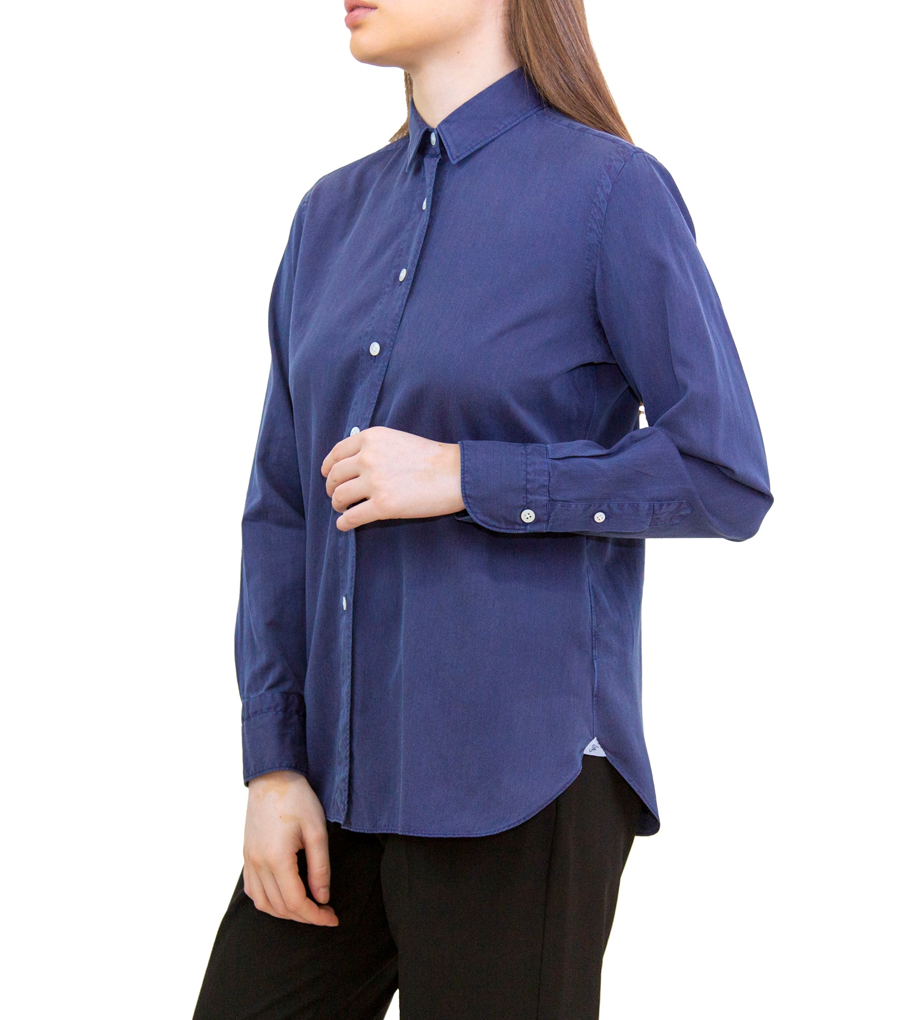 Women's shirt Ivana garment dyed blue
