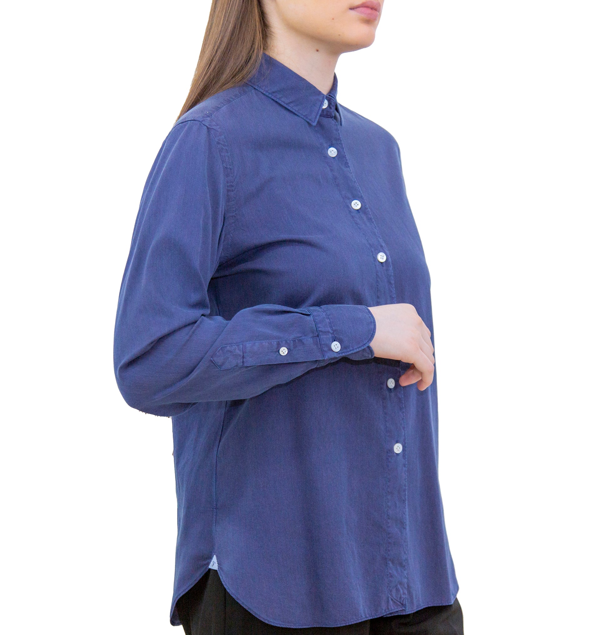 Camicia da donna Ivana tinta in capo blu
