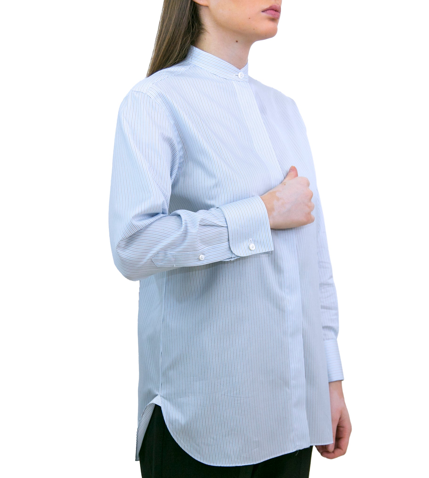 Camicia donna Delia 170 a due fondo rigato bianco