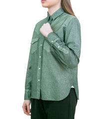 Camicia da donna Virginia in misto cashmere verde