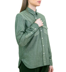 Virginia green cashmere blend women's shirt