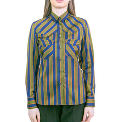 Camicia da donna western a righe Virginia in seta