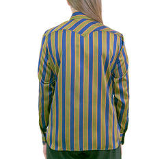 Camicia da donna western a righe Virginia in seta