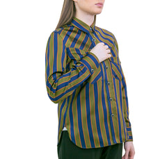 Camicia da donna western a righe Virginia in seta