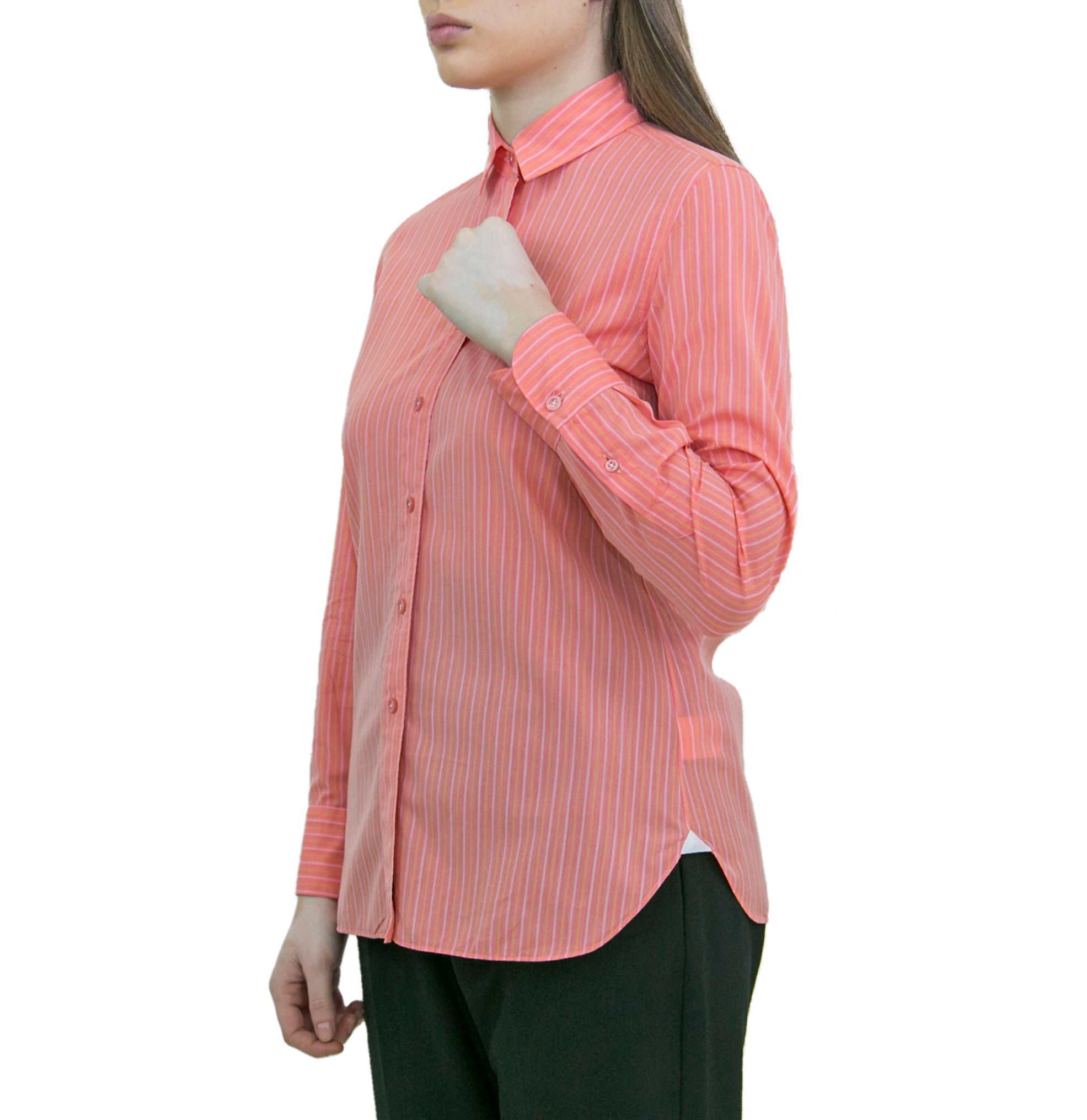 Ivana women's shirt "170 a due" pink striped bottom
