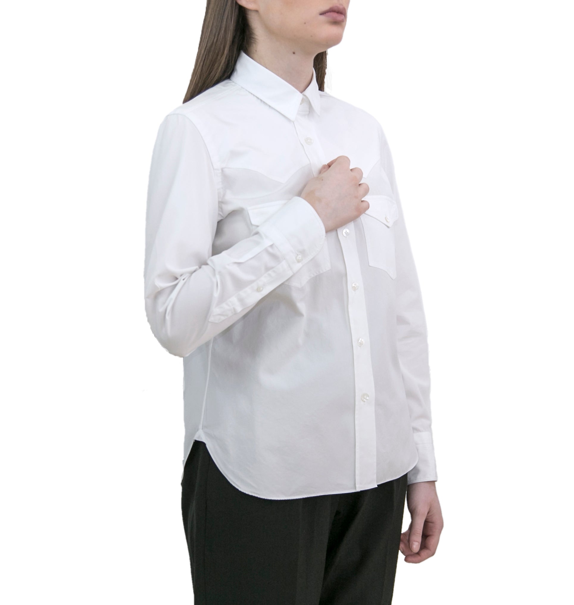 Camicia donna western Virginia in cotone bianco