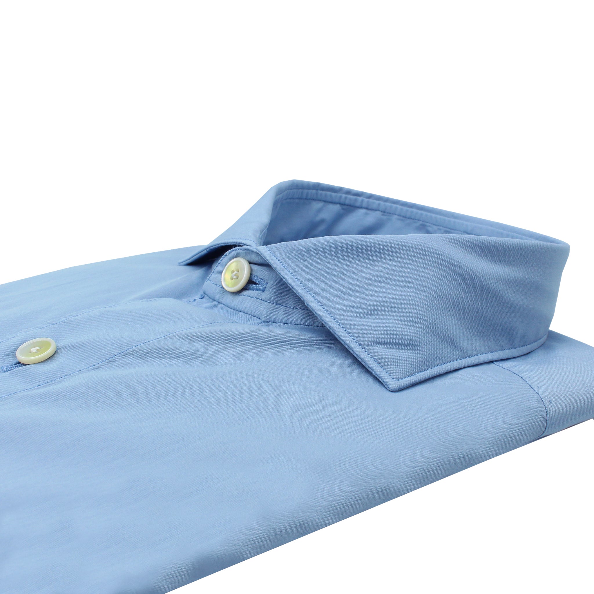 Camicia Classica Milano slim fit in cotone azzurro con taschino