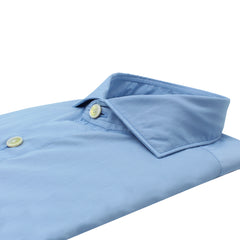 Camicia Classica Milano slim fit in cotone azzurro con taschino