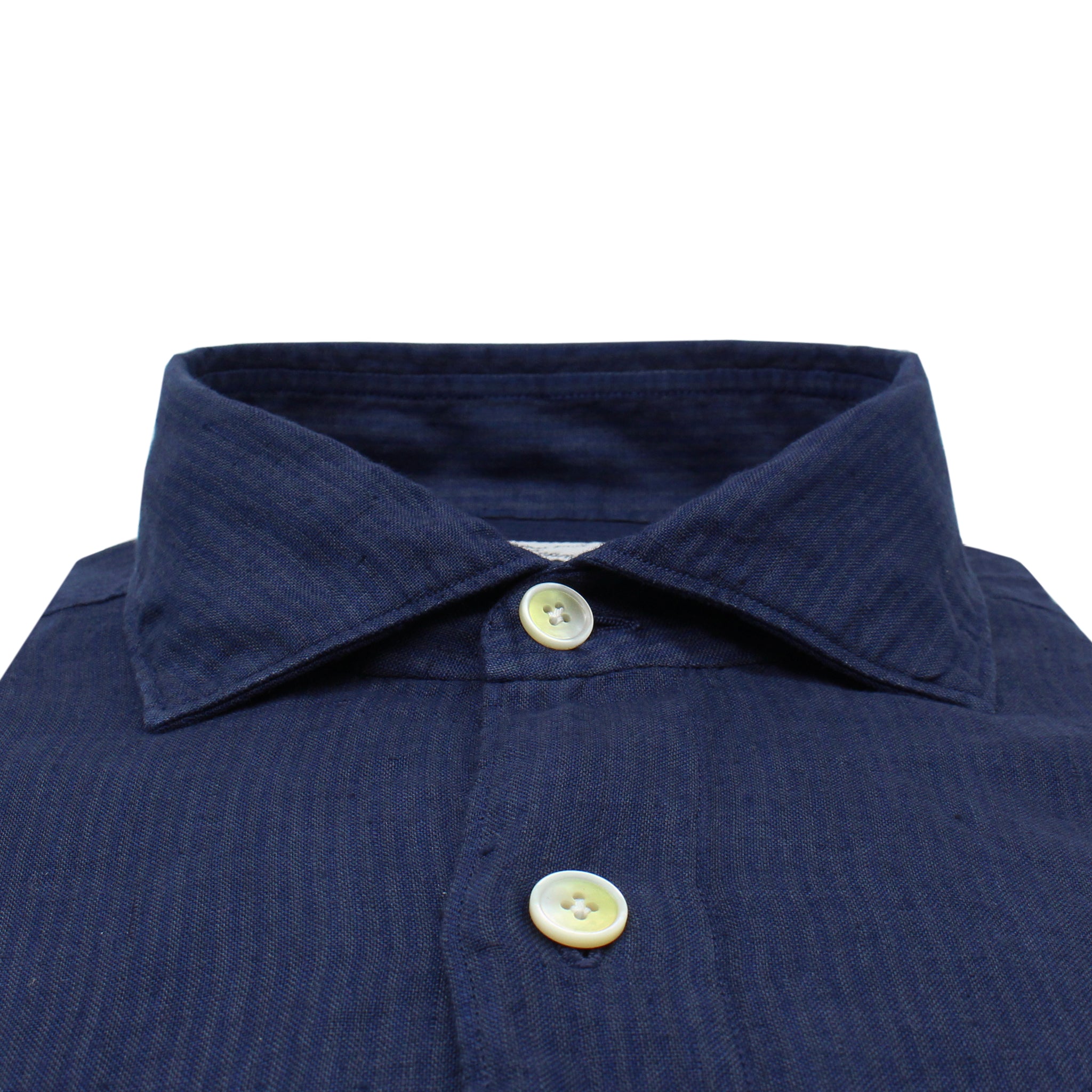 Milano striped slim fit linen shirt with front pocket