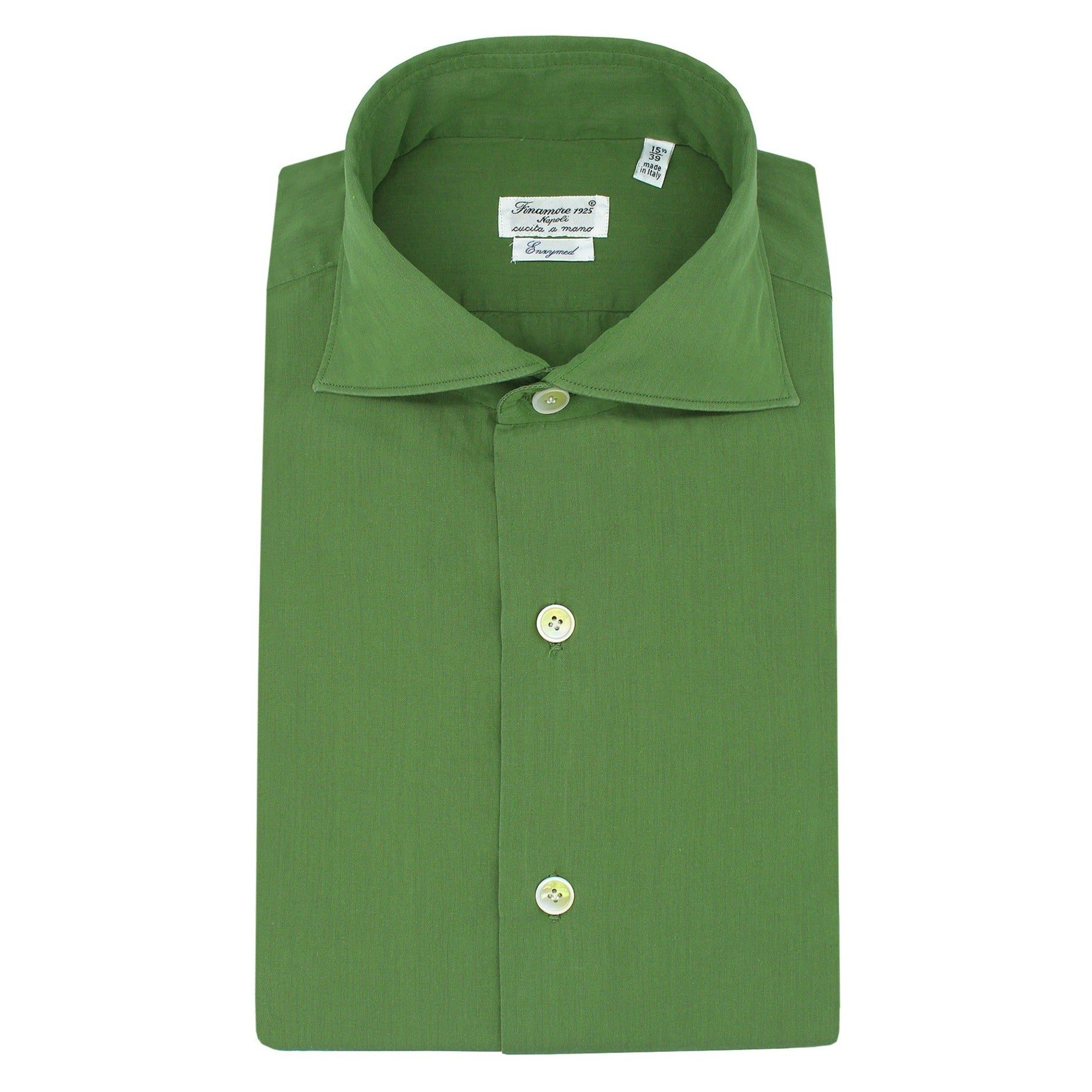 Milano slim fit shirt cotton Carlo Riva green