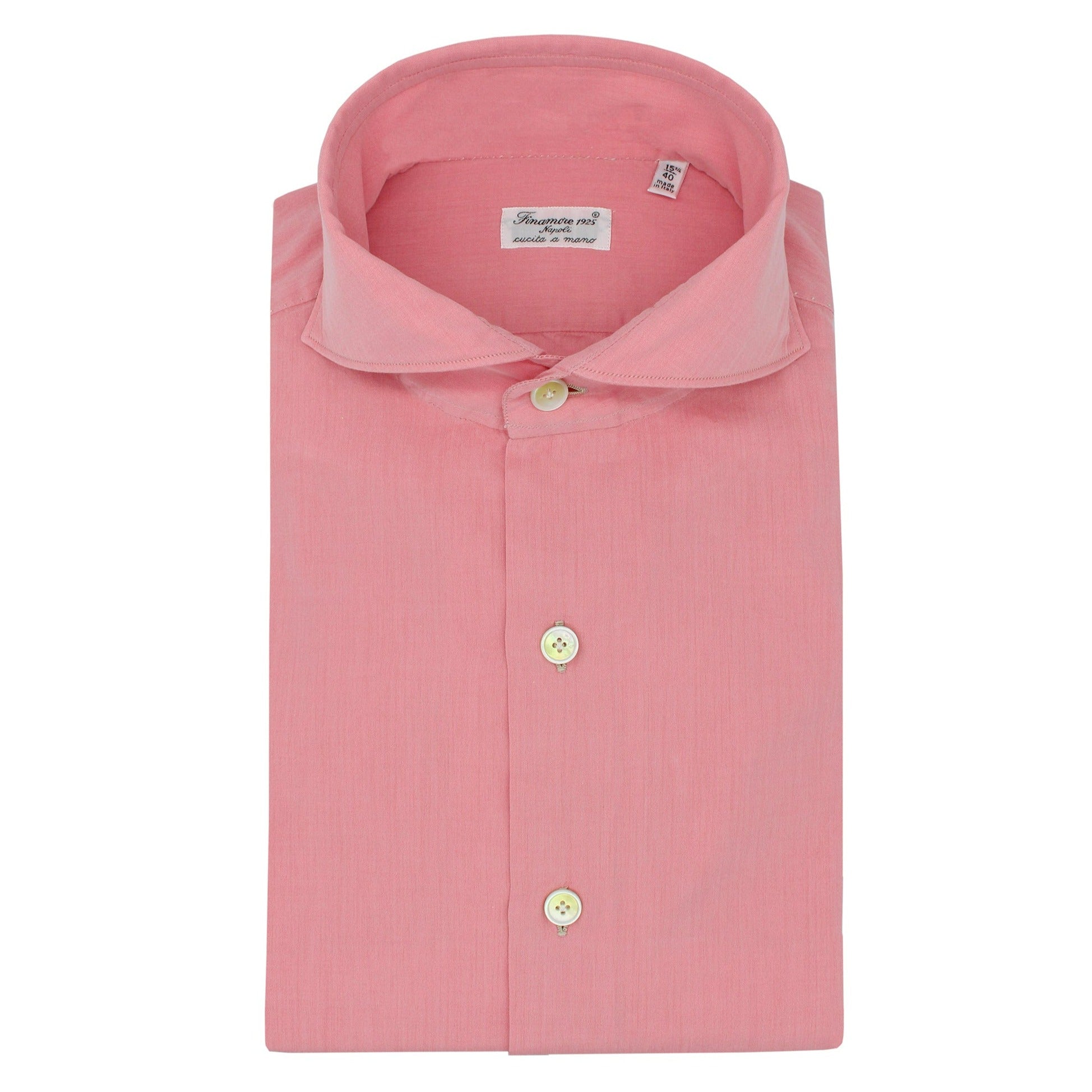 Carlo Riva pink cotton slim fit Milano shirt with enzyme treatment