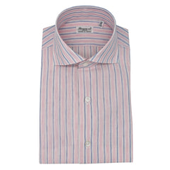 Milano striped pink and blue slim fit shirt