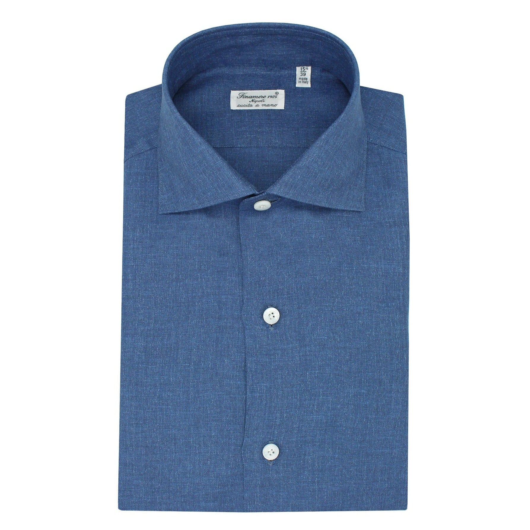 Slim fit shirt Milano blue Carlo Riva fabric – Finamore 1925