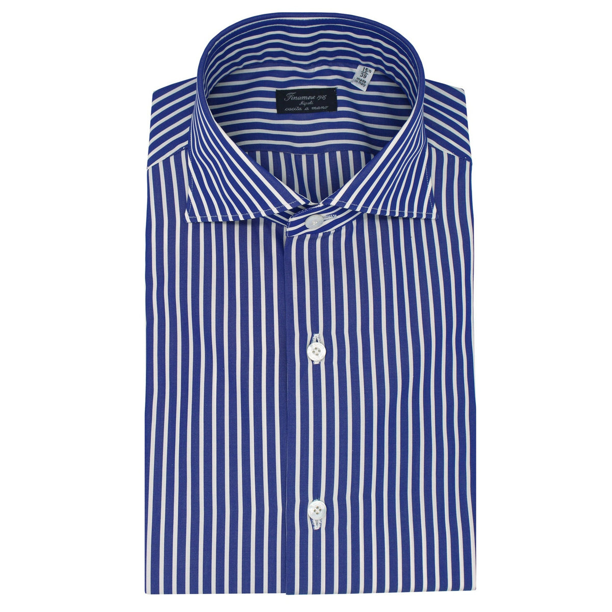 Camicia classica Milano slim fit a righe blu