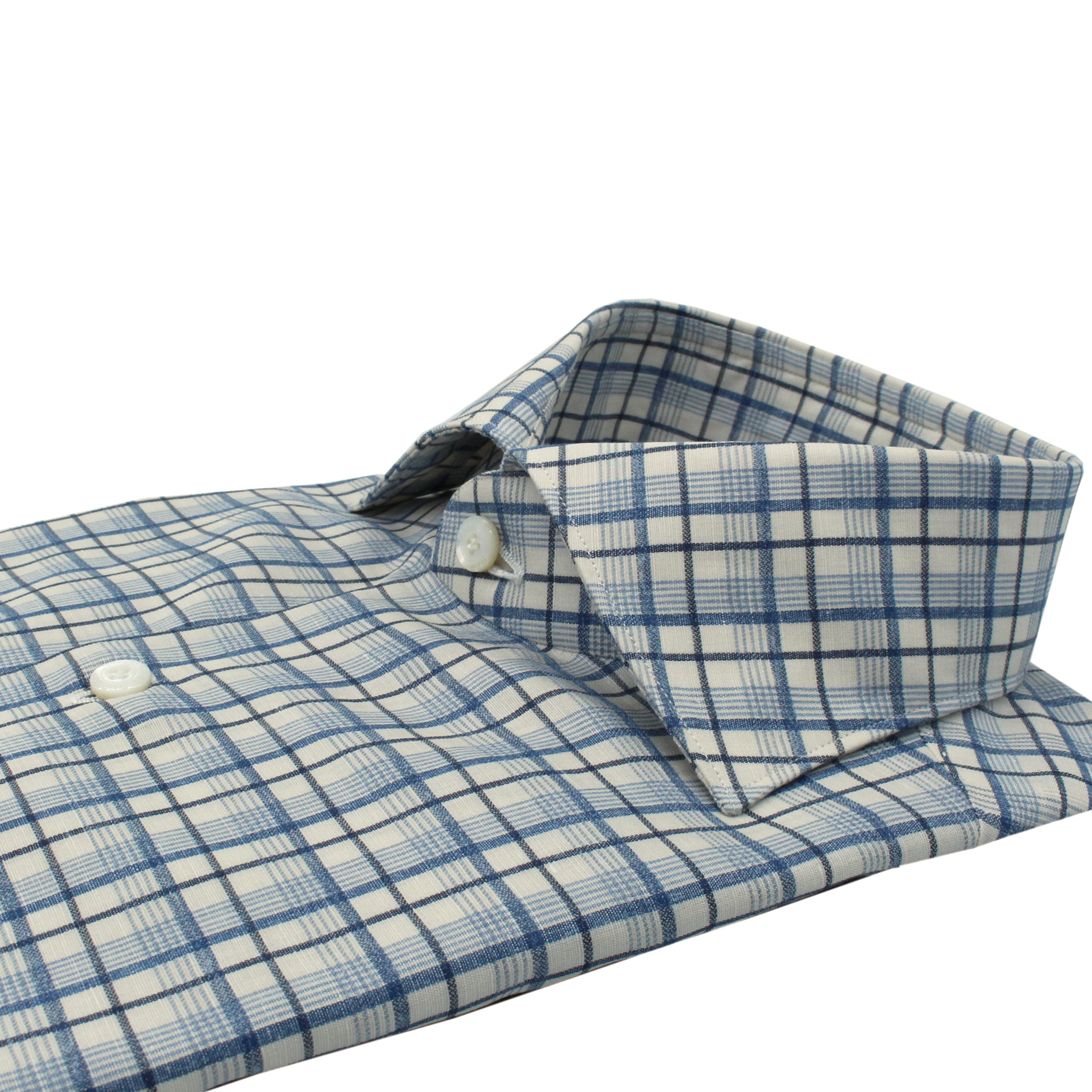 Classic checked slim fit linen and cotton shirt Carlo Riva
