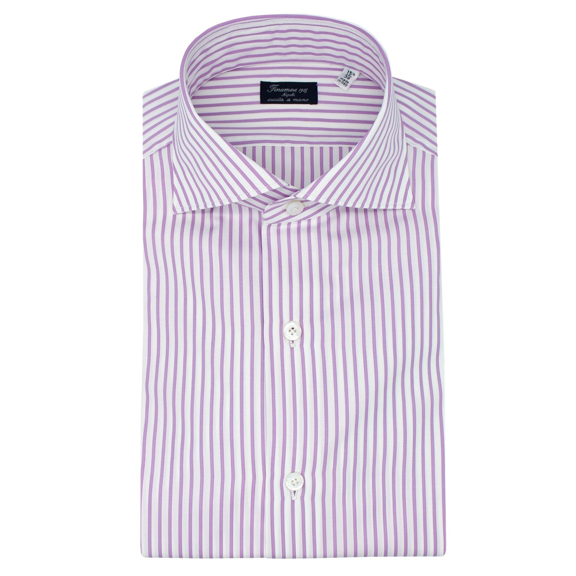 Classic Milano striped dark red slim fit shirt